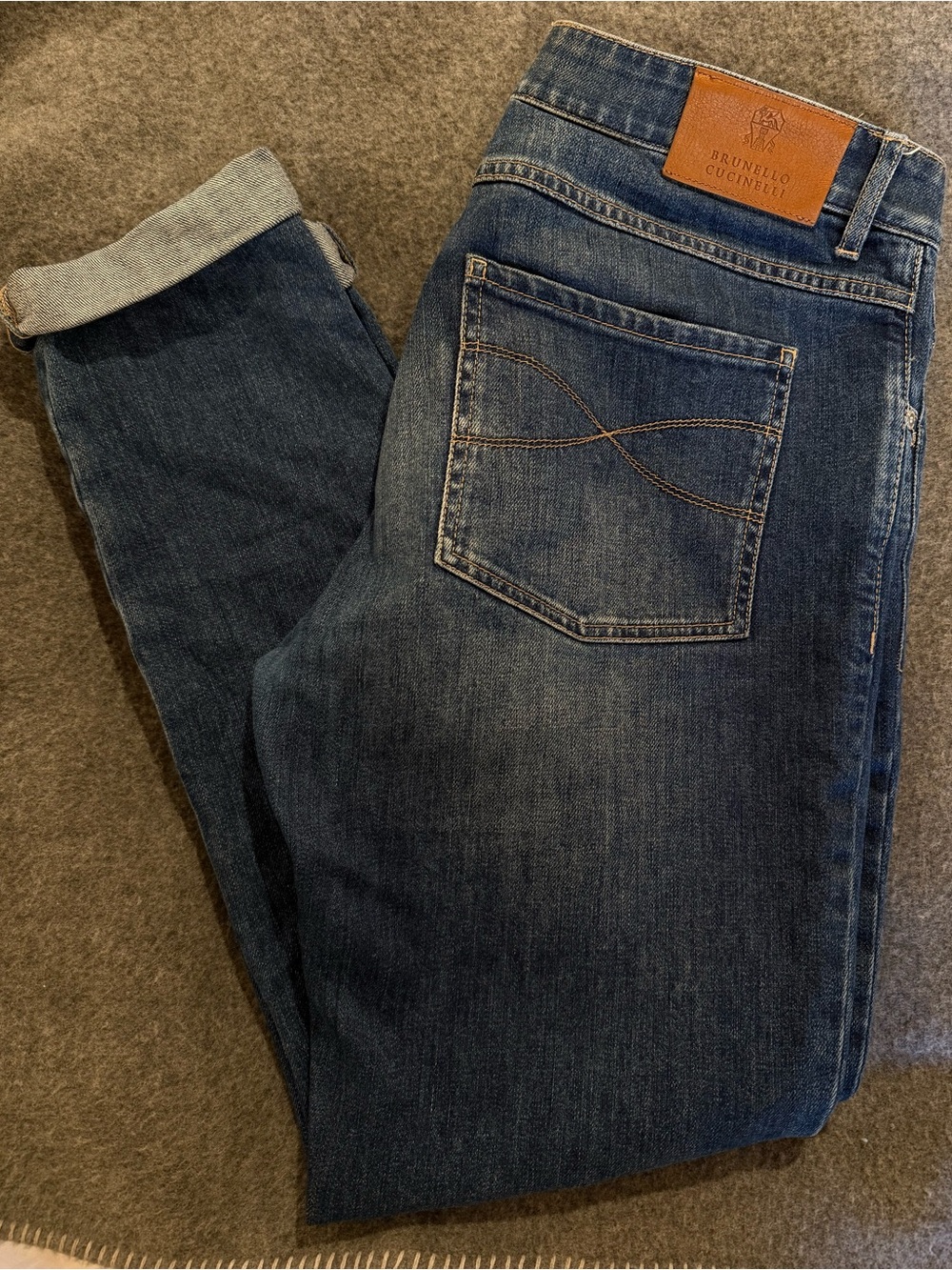 Brunello Cucinelli Men's Blue Straight Jeans